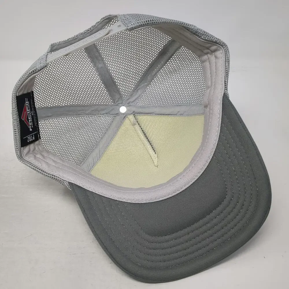 Pacific Headwear Trucker Hat Gray One Size Mesh Snapback Good Vibes High Tides